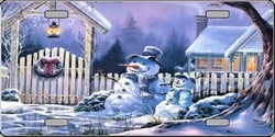 Xmas-04 Holiday Snowman Full Color License Plates