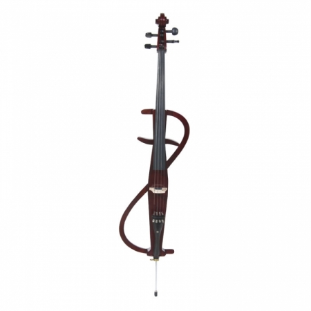 Cecilio CECO3DW Electric Silent Mahogany Metallic Cello Outfit Solidwood Ebony Fitted  Style 3