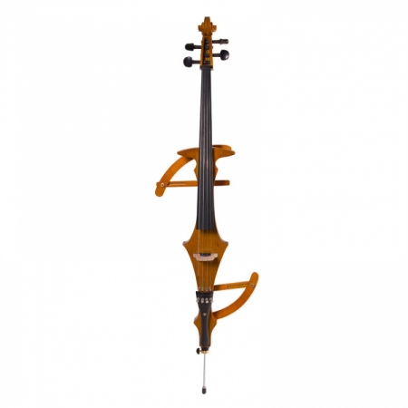Cecilio CECO4NA Electric Silent Yellow Maple Metallic Finish Cello Outfit Solidwood Ebony Fitted  Style 4