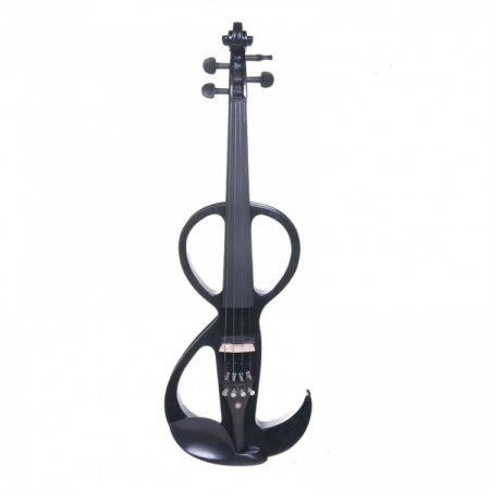 Cecilio CEVN3BK Black Metallic Electric Silent Violin in Style 3