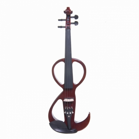 Cecilio CEVN3NA Red Mahogany Metallic Electric Silent Violin in Style 3