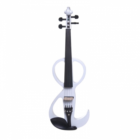 Cecilio CEVN3W Pearl White Metallic Electric Silent Violin in Style 3