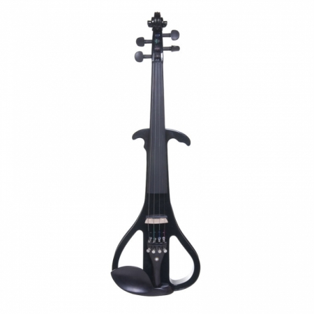 Cecilio CEVN4BK Black Metallic Electric Silent Violin in Style 4