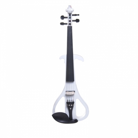 Cecilio CEVN4W Pearl White Metallic Electric Silent Violin in Style 4