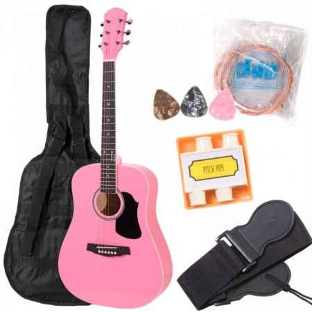 Cecilio DGP38PK Classic Dreadnought Pink Guitar Pack
