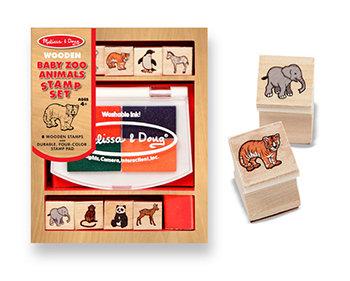 Melissa Doug LCI1638 Baby Zoo Animals Stamp Set