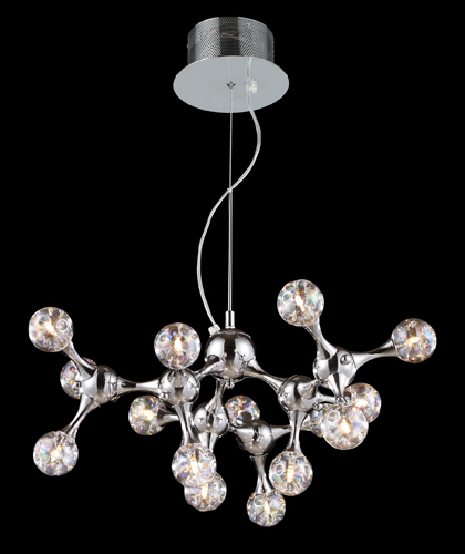 Elk Lights 30025/15 Molecular Collection 15Light Chandelier In Chrome With Rainbow Glass