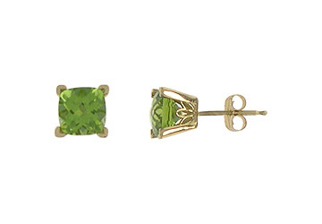 FineJewelryVault ZT219P101 Peridot Earrings : 14K Yellow Gold 1.25 CT TGW