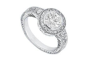 FineJewelryVault UBJ476PTD101 Diamond Engagement Ring: Platinum 0.75 CT Diamonds Size: 7 platinum diamond engagement ring