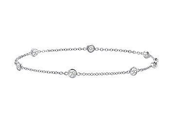 Bezel-set Diamond Bracelet : 18k White Gold - 0.66 Ct Diamonds