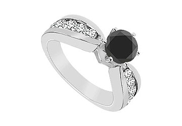 FineJewelryVault J2225W14DBD101 Black Diamond Ring: 14K White Gold 1.75 CT Diamonds Size: 7