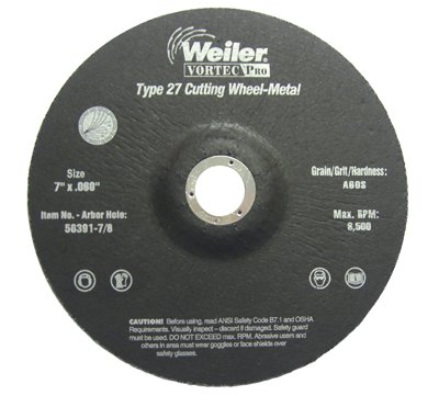 Weiler 804-56391 7 Inch X .060 Inch A60S 7-8 Inch Ah Weiler 804-56391 7 Inch X .060 Inch A60S 7-8 Inch Ah