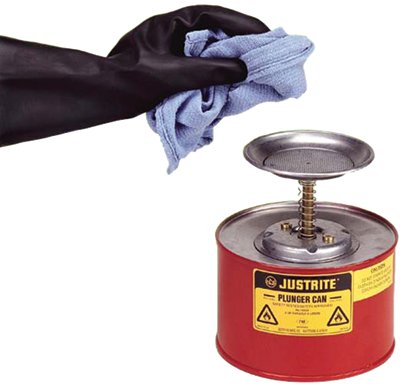 Justrite 400-10308 11"h Plunger Can 1 Gal - Red
