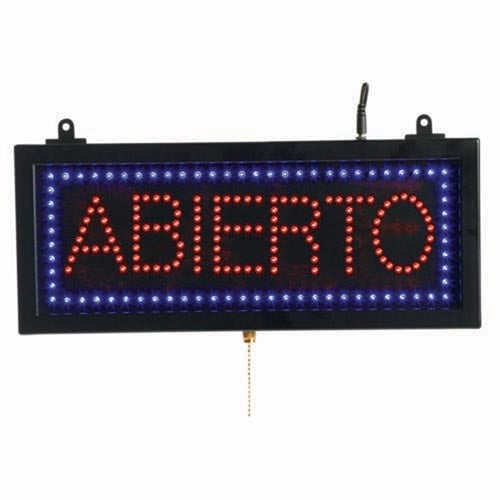 Aarco Products Abi08s Small Spanish Led Sign Abierto - Open