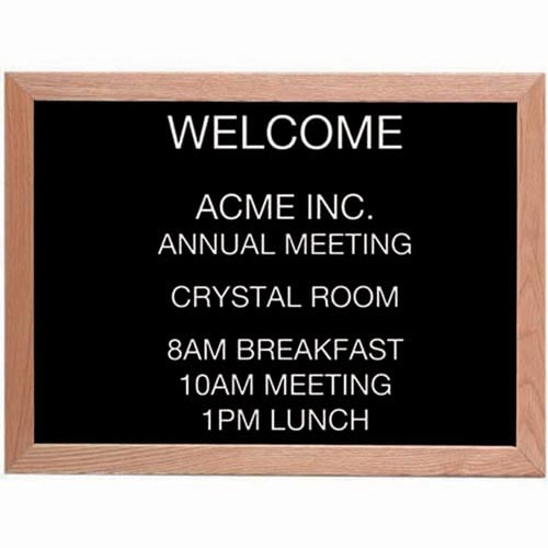 Aarco Products Aofd1824 Red Oak Framed Letter Board Message Center