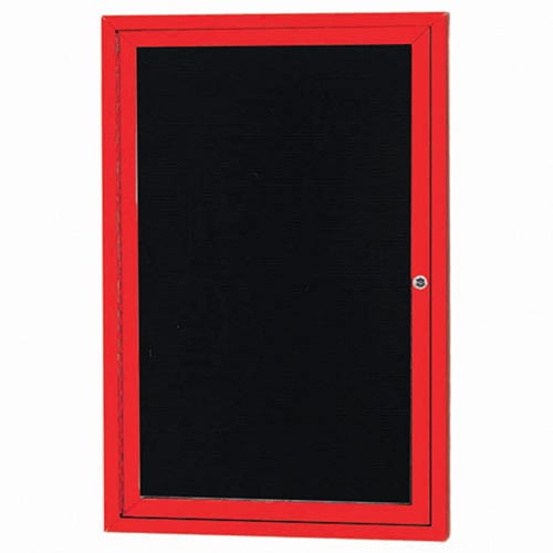 Aarco Products OADC3624IR 1-Door Illuminated Outdoor Enclosed Directory Cabinet - Red