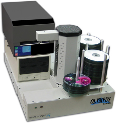 All Pro Solutions Olympus 2P Standalone Networked Automated CD-DVD Publisher - Built-In PC - 2 Drives - Pro IV Thermal Printer - 330 Capacity