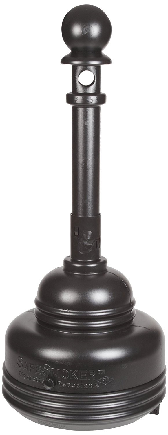 Eagle Mfg 258-1206BLACK Safesmoker Receptacle Poly W-Metal Bucket-Black Eagle Mfg 258-1206BLACK Safesmoker Receptacle Poly W-Metal Bucket-Black