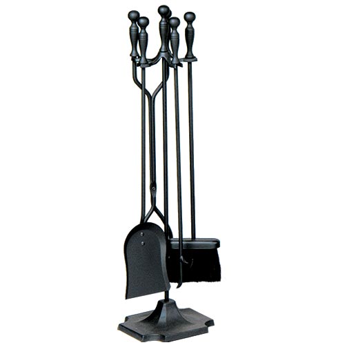 Woodeze 5UFT51030BK 5 Piece Black Fireplace Tool Set  FT51
