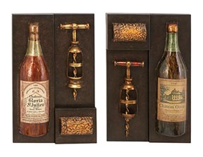 Benzara 13735 Set Of 2 Love Of Wine Metal Wall Art Decor Sculpture