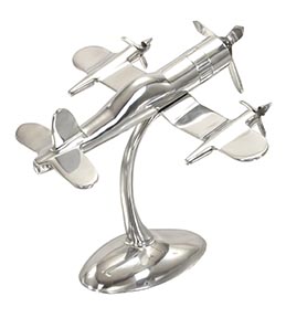 Benzara 34268 Alumunium Aeroplane Table Decor Sculpture Statue