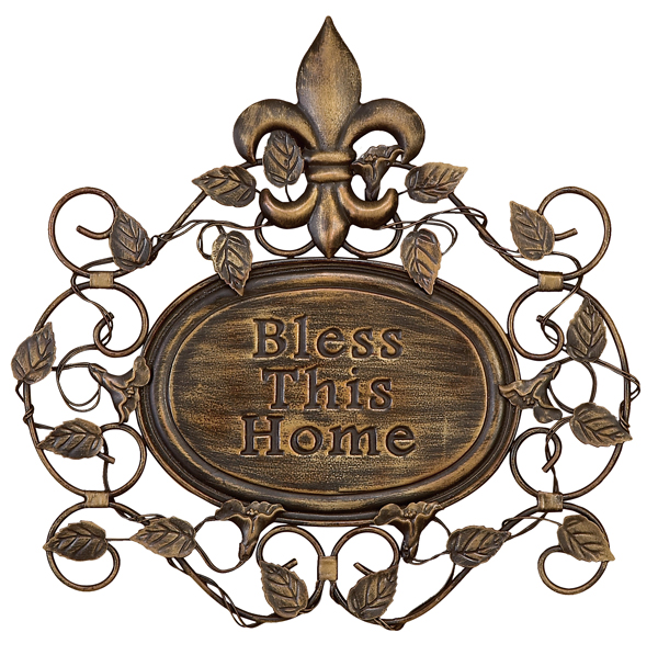 Benzara 39405 Bless This Home Metal Wall Decor Sculpture Top Seller