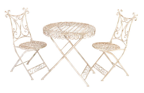 Benzara 41974 Mid Summer Patio Garden Table And 2 Chair Set
