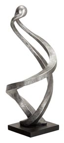 Benzara 58246 Antiqued Silver Abstract Table Decor Sculpture Statue