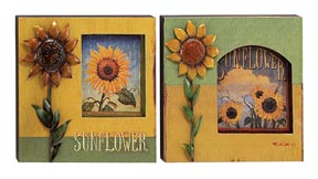 Benzara 64281 Set Of 2 Sunflower Metal Wall Art Decor Sculpture