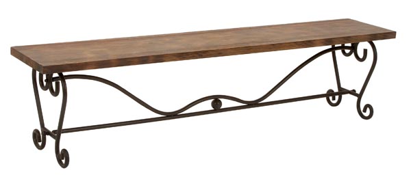 Benzara 74985 Arizona Wood And Metal Outdoor Patio Garden Bench