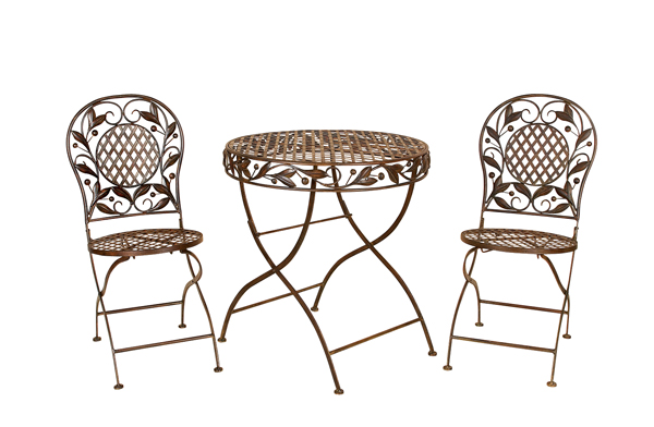 Benzara 99508 Set Of 3 Cairo Bistro Patio Garden Table And Chairs