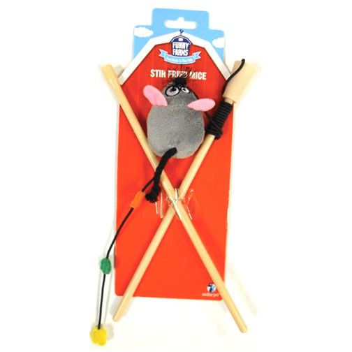 R2p Pet 069411 Stir Fried Mice Wand Cat Toy