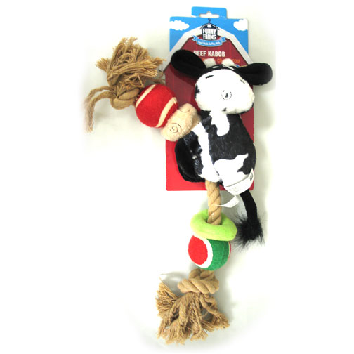 R2p Pet 069396 Rope and Plush Kabob Cow