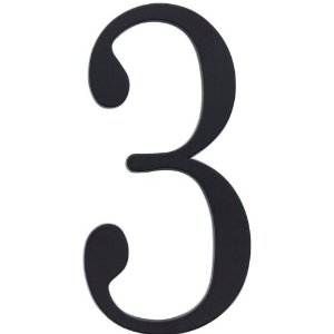 Atlas TRN3BL House Numbers Black 6 In The Traditionalist NO.3