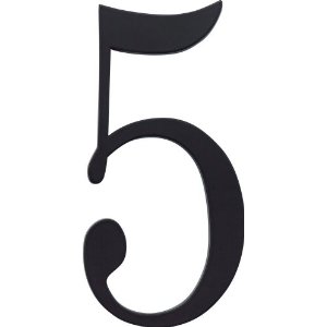 Atlas TRN5BL House Numbers Black 6 In The Traditionalist NO.5