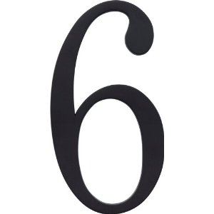 Atlas TRN6BL House Numbers Black 6 In The Traditionalist NO.6