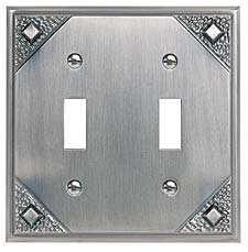 Atlas MDTP Switchplates Pewter 4.5 In Craftsman Double Toggle