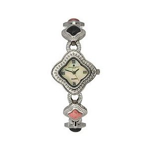Charles-hubert- Paris Womens Premium Collection Watch - Polished Silver With Floral Shape