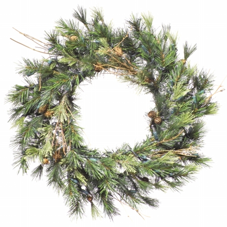 20 In. Prelit Mixed Country Wreath