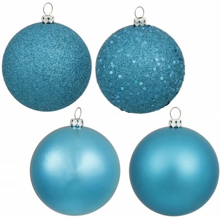 2.75 In. Turquoise 4 Finish Ornament Asst 20-box