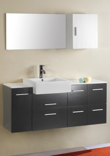 VIRTU USA UM3055 55 in. Hazel Bath Vanity in Black