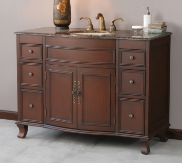 VIRTU USA LS1029BB 48 in. Natalia Bath Vanity in Antique Cherry with Baltic Brown Counter Top