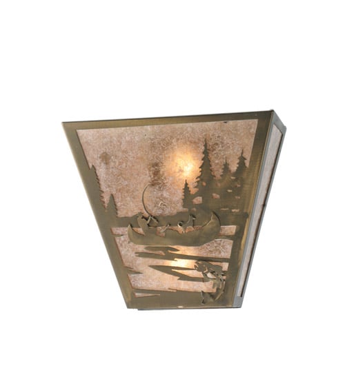 108532 13 In. W Fly Fishing Creek With Dog Wall Sconce