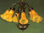 11601 20 In. W Amber Pond Lily 7-light Chandelier
