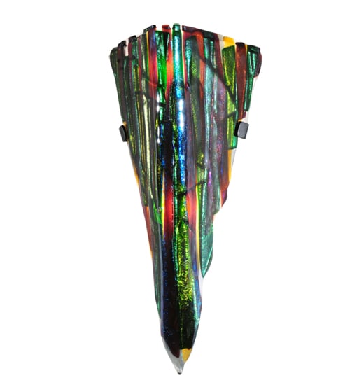 108071 8 In. W Penna Di Pavone Fused Glass Wall Sconce