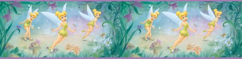Blue Mountain Wallcoverings DS026271 Fairies Tinker Bell Border 5 in. SelfStick Very Fairy