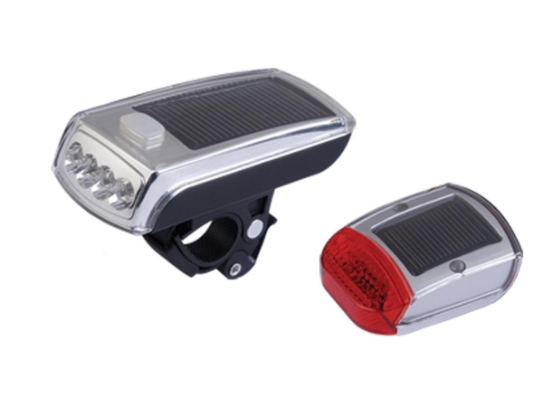 8027 Solar Bicycle Light Set With Usb Chargeability