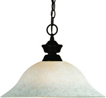 Z Lite 100701brz-wm16 Player 1-light Large Pendant In Bronze With White Mottle Glass