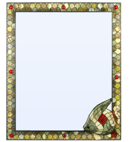 17407 Jadestone Angel Fish Custom Framed Wall Mirror