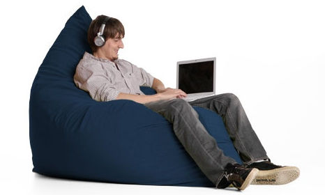 One Up Innovations 10822117 Jaxx Pillow Sac Foam Bean Bag Microsuede Navy
